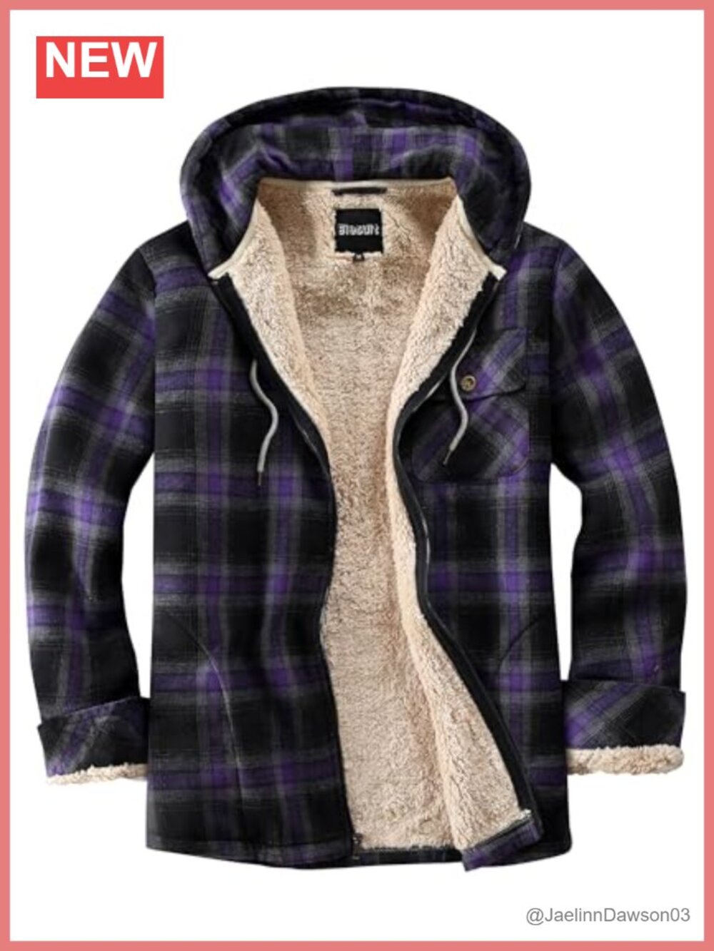 Fleece Flannel Plaid Jacket Sherpa Hoodie Full Zip Women's Casual